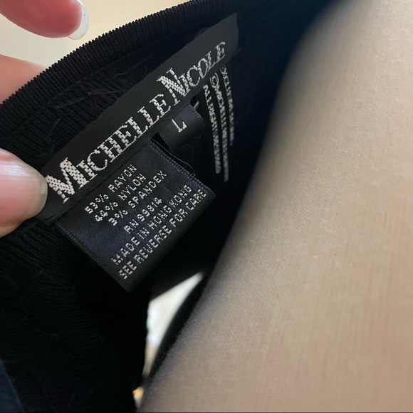 Evening black knit beaded square neck sparkly top - Picture 7 of 7